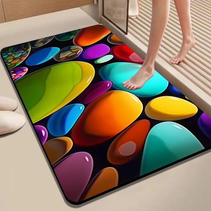 Colorful Pebble-Themed Floor Mat Kalsten
