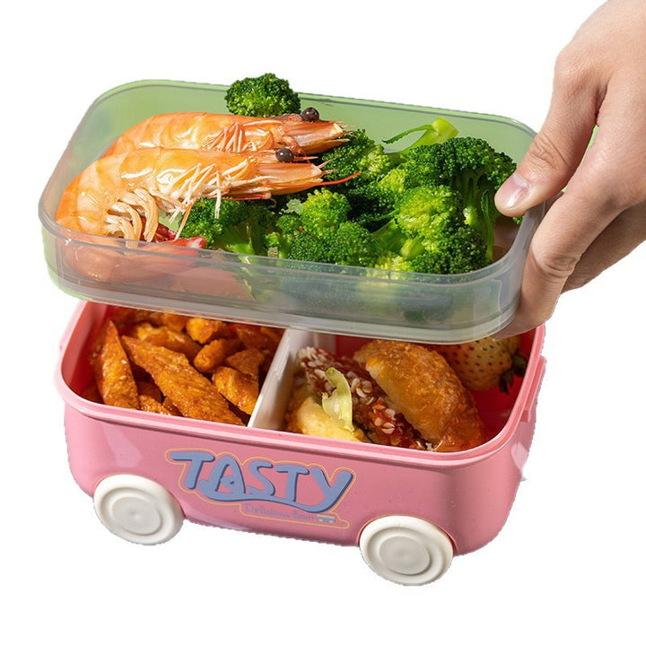 Multilevel Food Storage Container with Integrated Utensil Compartments