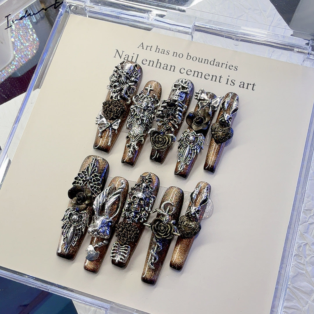 Ornate Gothic-Inspired Press-On Nail Art Set