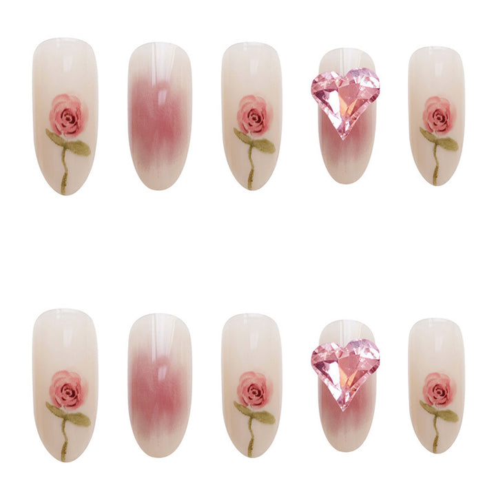 Artistic Floral Press-On Nail Design Set