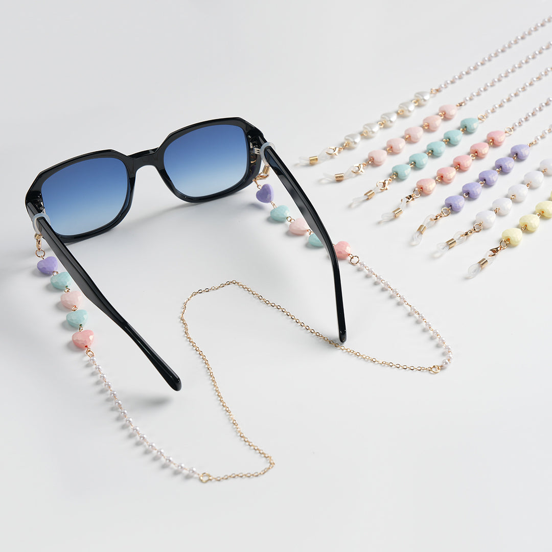 Heart-Shaped Beaded Eyewear Chain kalsten