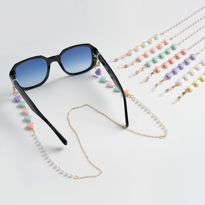 Heart-Shaped Beaded Eyewear Chain kalsten