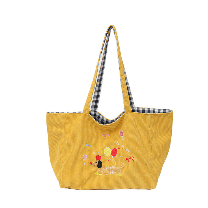 Cotton bag with playful dog motif Kalsten