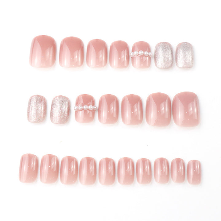 Luxury Press-On Nail Set with Pearl and Glitter Accents Kalsten
