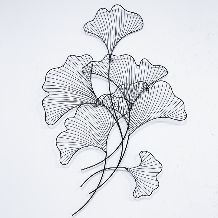 Elegant Ginkgo Leaf Metal Wall Sculpture Kalsten