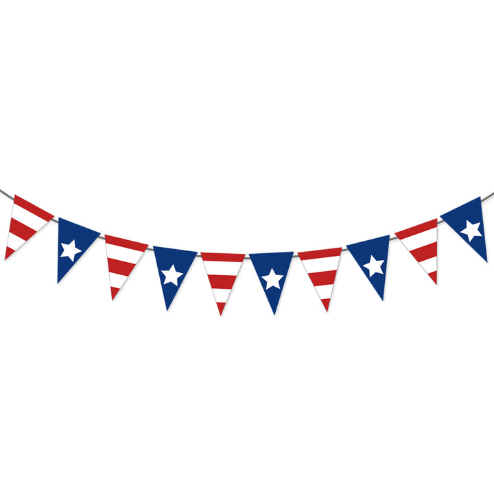Unisex nan pennant string made of durable polyester with star and stripe motif for party decoration Kalsten