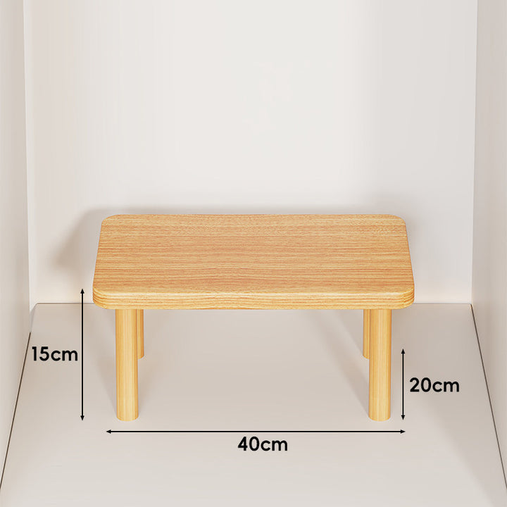Height-Adjustable Rectangular Wooden Riser Table with Detachable Round Legs