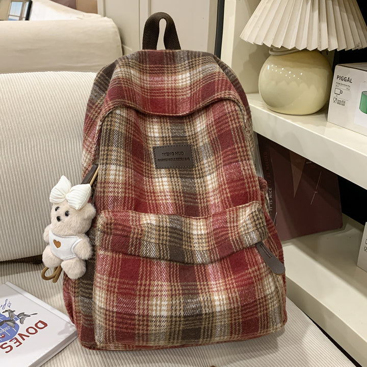 Cozy Plaid Backpack Kalsten