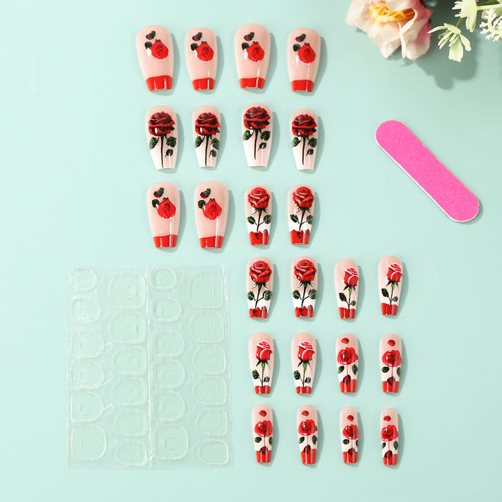 Artificial nails with romantic rose design Kalsten