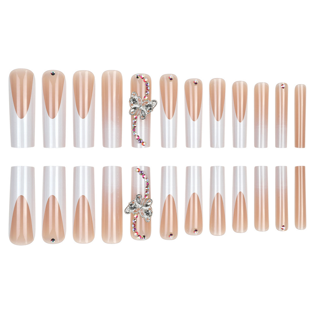 Elegant Decorative Press-On Nails with Rhinestone Accents Kalsten