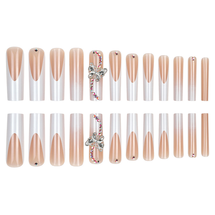 Elegant Decorative Press-On Nails with Rhinestone Accents Kalsten