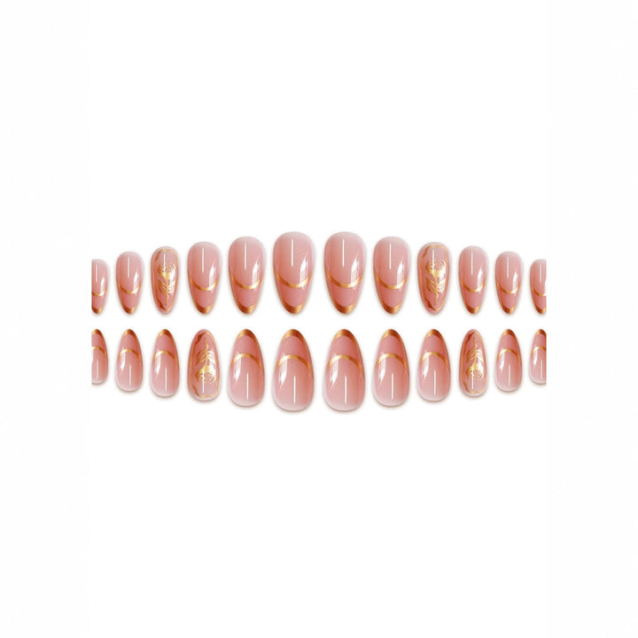 Elegant Floral Accent Press-On Nails Kalsten