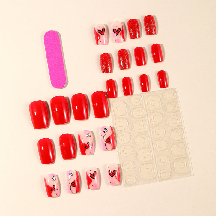 Artistic Heart-Themed Nail Art Extensions Kalsten