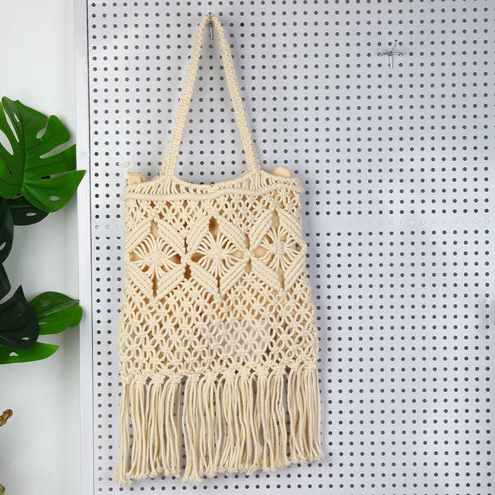 Handcrafted macrame bag with tassels Kalsten