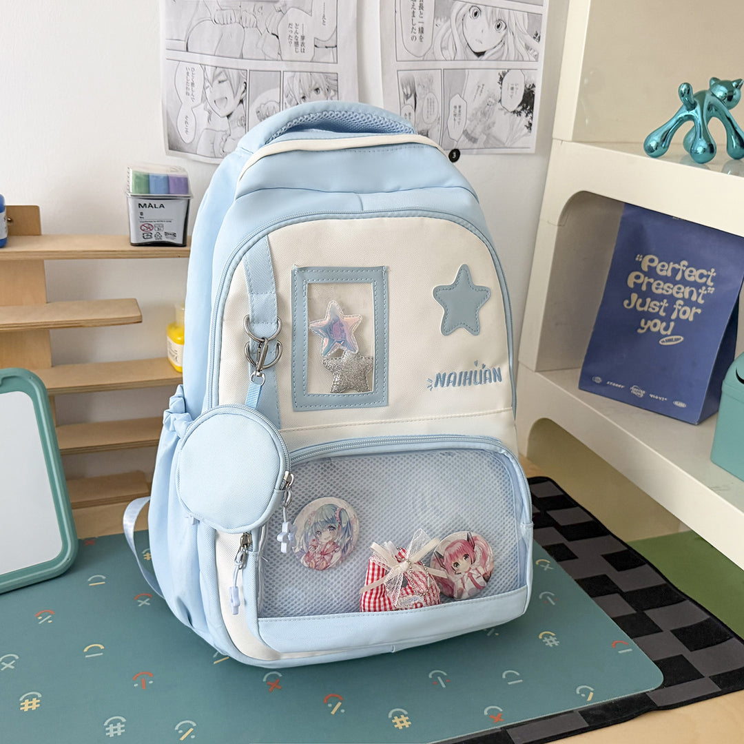 Stylish Star-Embellished School Backpack Kalsten 1791205030