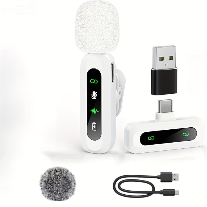 Wireless Lavalier Microphone with High-Sensitivity Audio Recording Kalsten