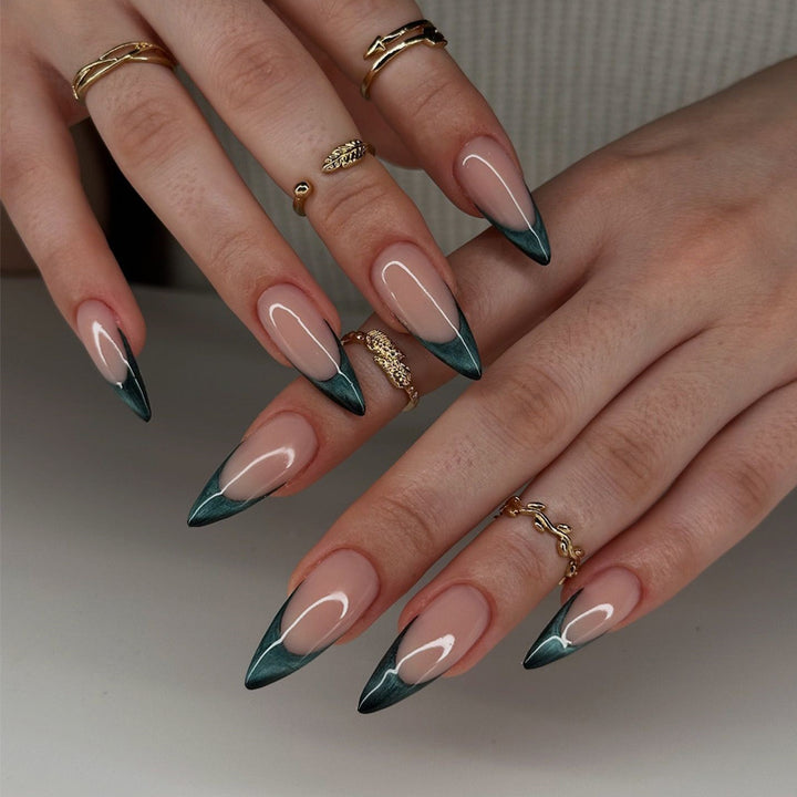 Elegant Long Stiletto Press-On Nail Set with Glossy Finish Kalsten