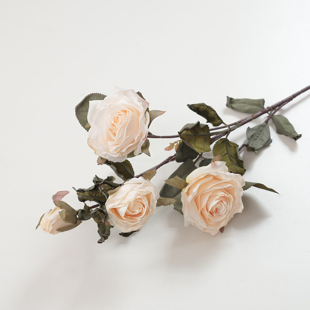 Elegant Faux Floral Rose Stem