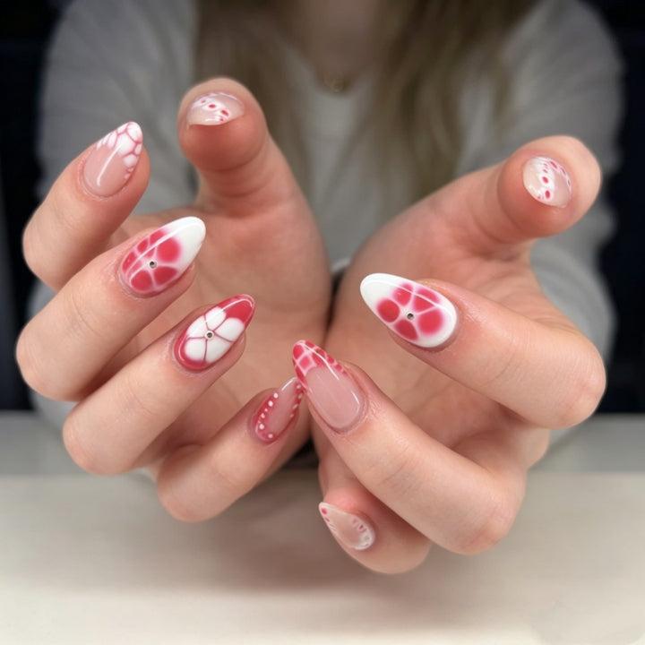 Creative Press-On Nail Art Set with Abstract Patterns Kalsten