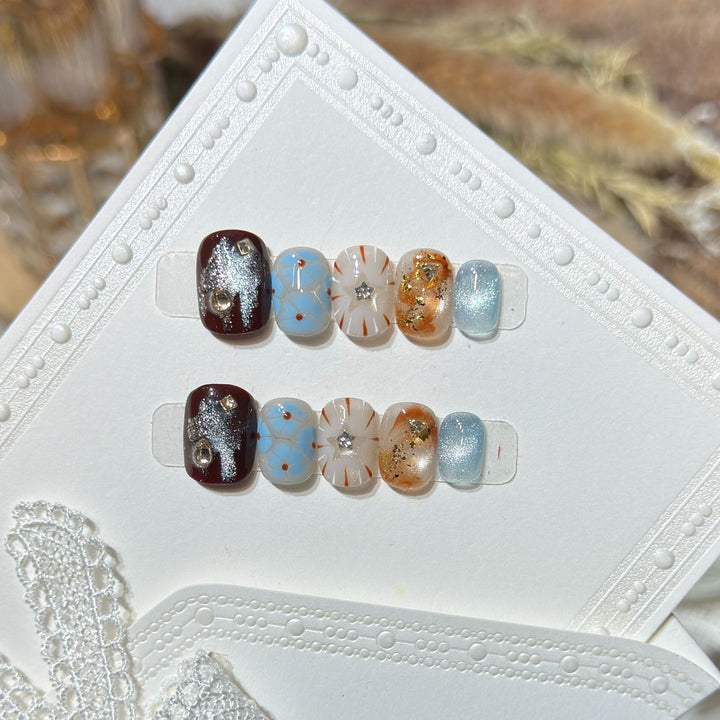 Stylish Glitter Press-On Nail Set Kalsten