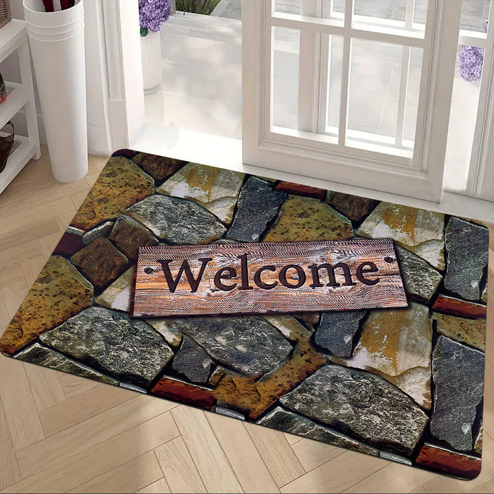 Mosaic Floral Welcome Mat