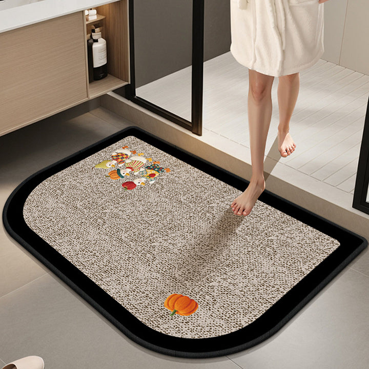 Absorbent Non-Slip Bath Mat with Winter Theme