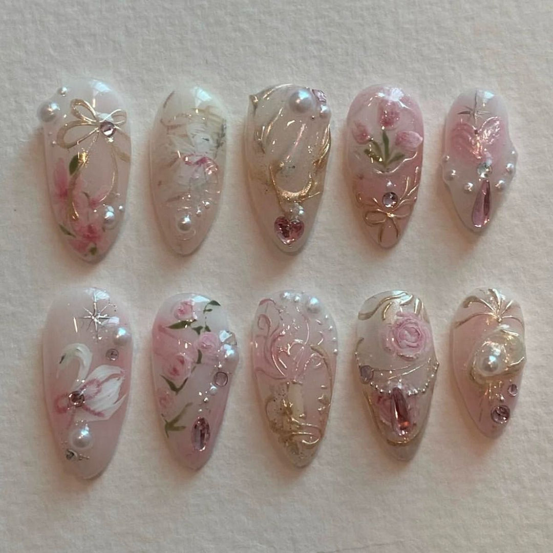 Floral Art Press-On Nail Set Kalsten