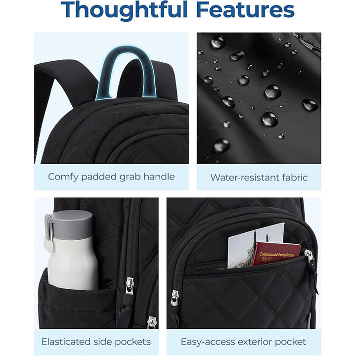 Quilted Backpack with Multiple Compartments Kalsten