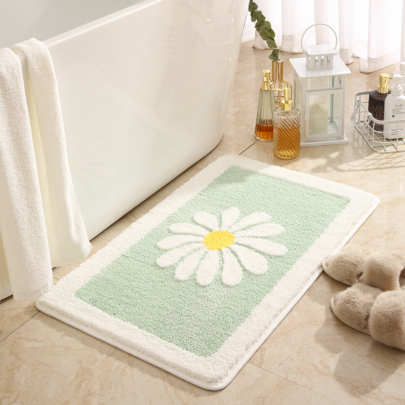 Floral Patterned Plush Bath Mat Kalsten