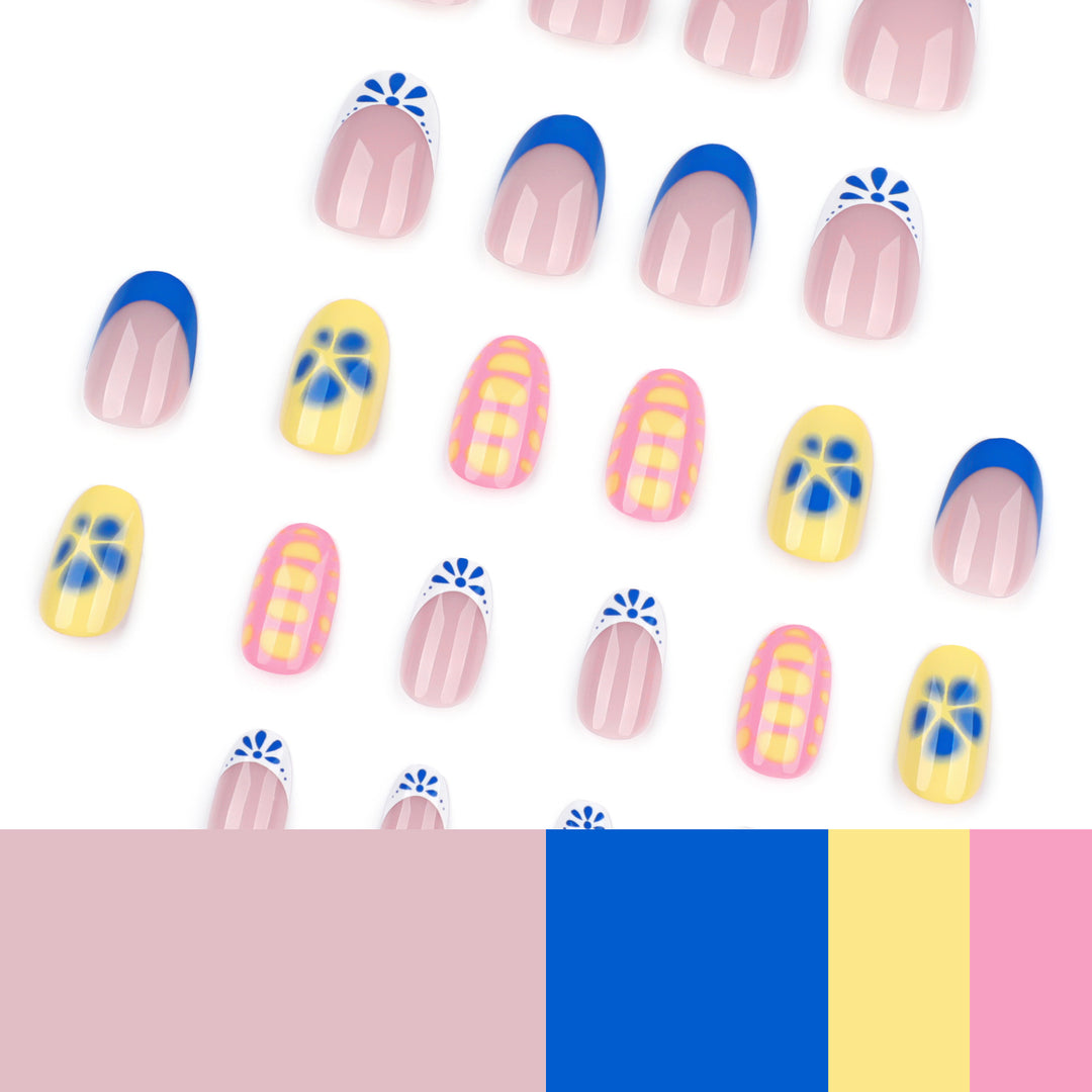 Artificial nail art with colorful summer design Kalsten