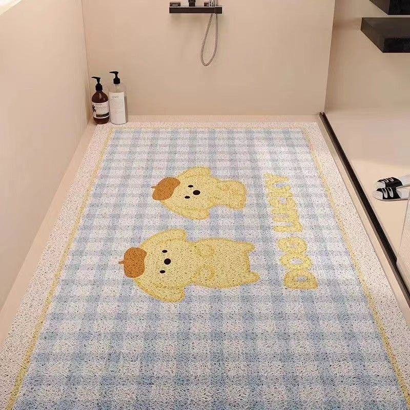 Playful Puppy-Themed Non-Slip Bathroom Mat Kalsten