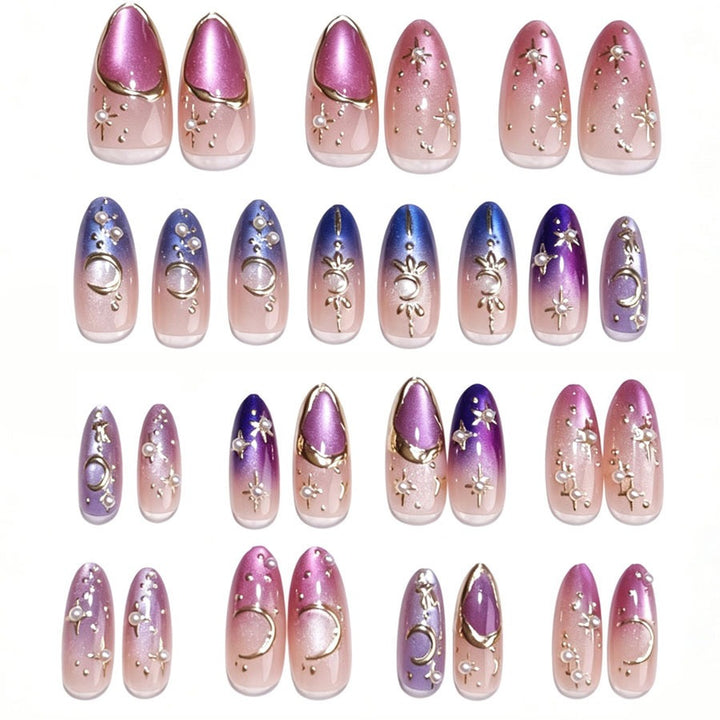 Nail art set with glamorous star designs Kalsten