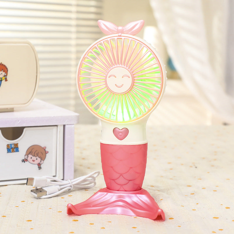 Women Portable Handheld Fan with Mermaid Design Kalsten
