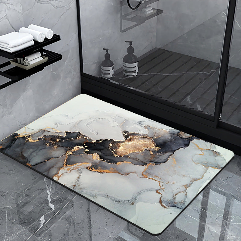 Luxury Marble-Effect Bath Mat Kalsten