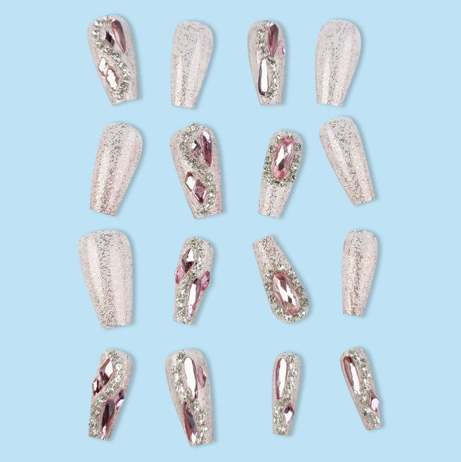 Artistic Crystal-Embellished Nail Enhancements Kalsten