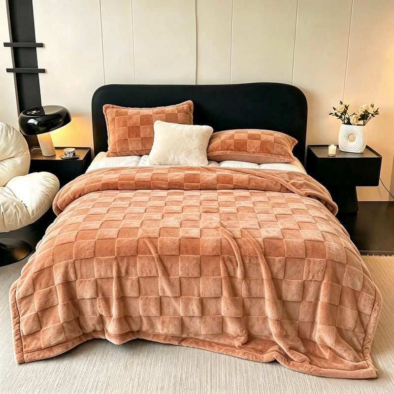 Textured Patchwork Fleece Blanket Kalsten