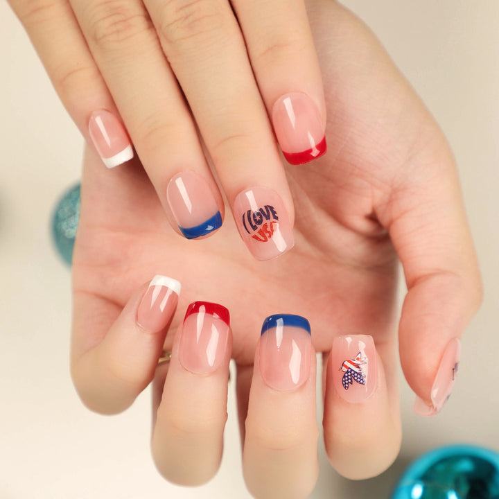 Artistic Nail Art with Patriotic Designs Kalsten