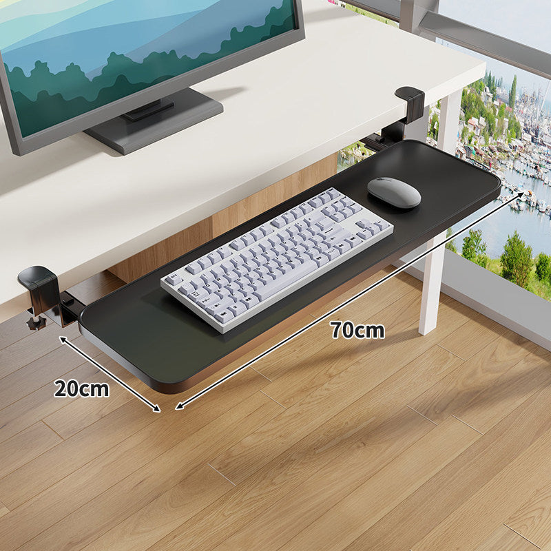 Under-Desk Sliding Ergonomic Keyboard and Mouse Tray with Clamp Mount