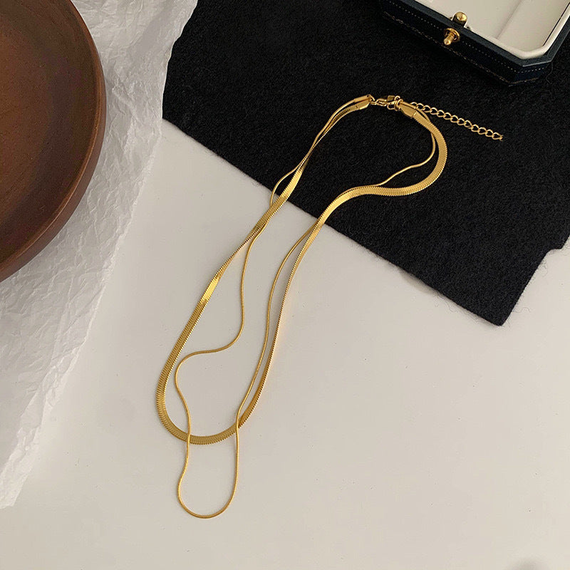 Double Strand Snake Chain Necklace Kalsten