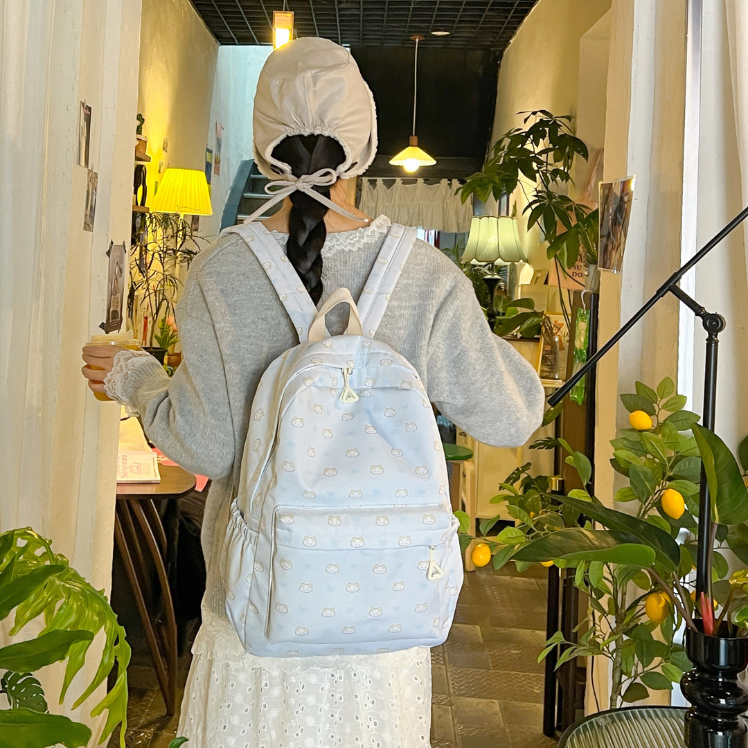 Cute backpack with embroidered cat motif Kalsten