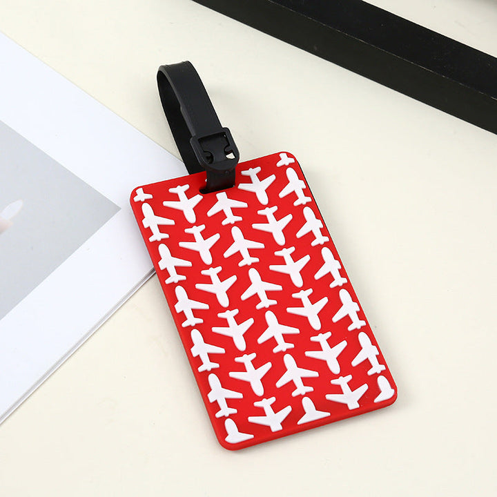 silicone travel luggage tag world map airplane design with adjustable strap Kalsten