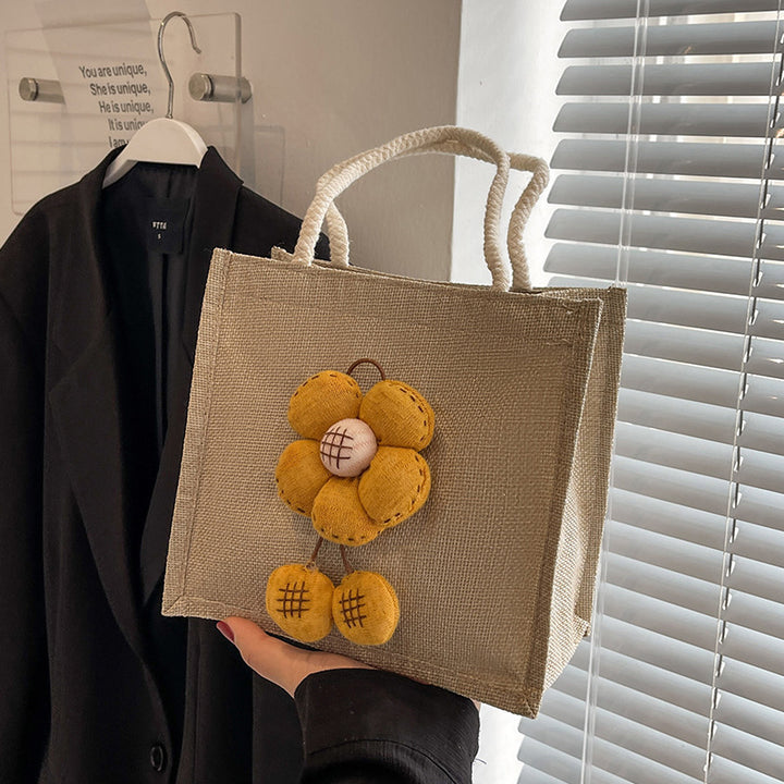 Floral Accent Tote Bag