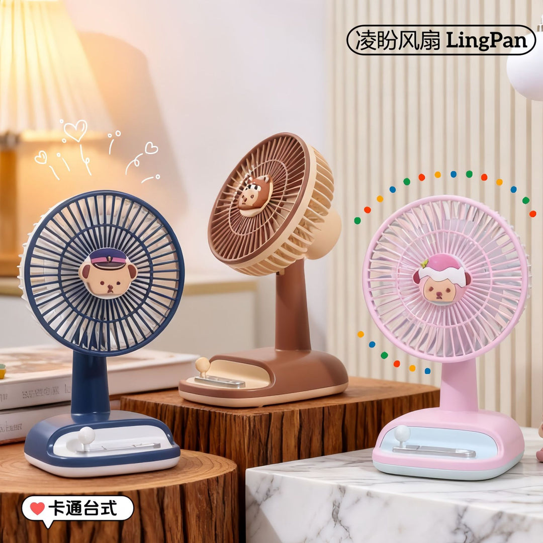 Unisex compact USB table fan with rechargeable battery, quiet motor, and adjustable head Kalsten