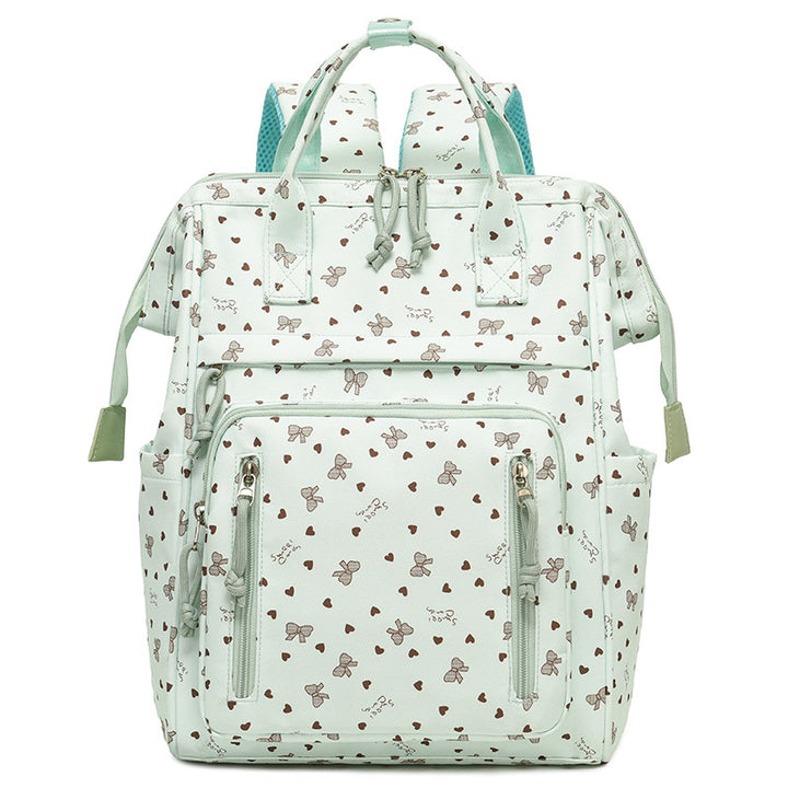 Stylish Heart-Printed Multi-Pocket Backpack kalsten