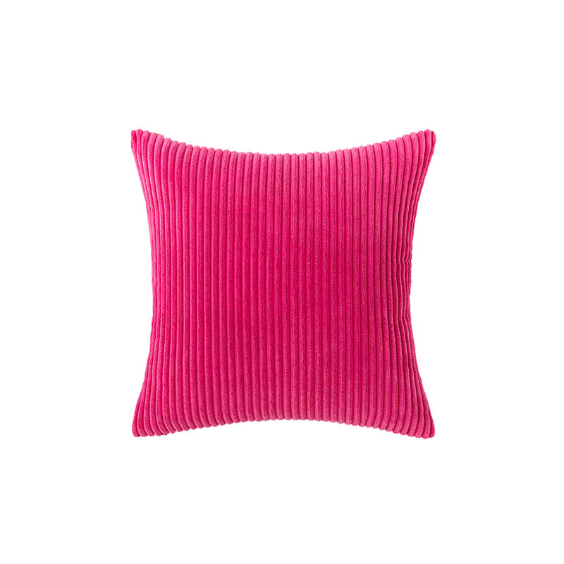 Corduroy Ribbed Square Accent Pillow Cover with Deep-Channel Texture and Concealed Zipper