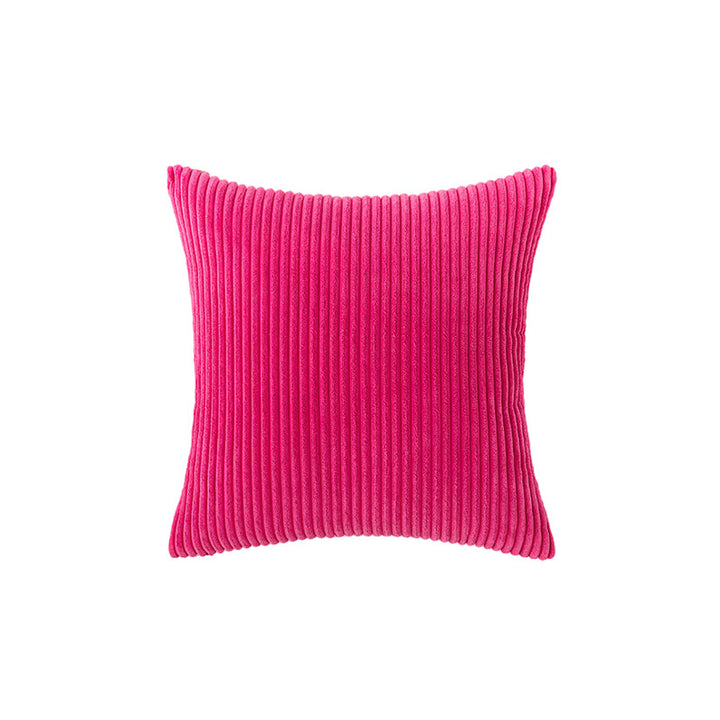 Corduroy Ribbed Square Accent Pillow Cover with Deep-Channel Texture and Concealed Zipper