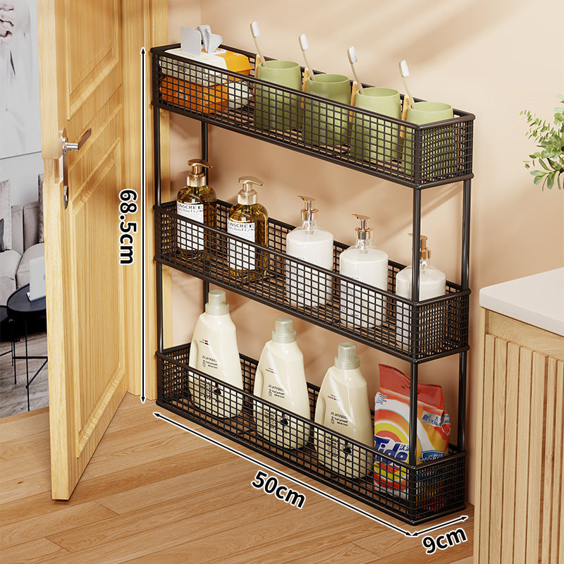 Slim Narrow Pull-Out Mesh Storage Organizer for Cabinet and Door Gap
