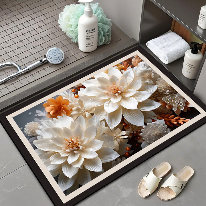 Floral Patterned Bath Mat Kalsten