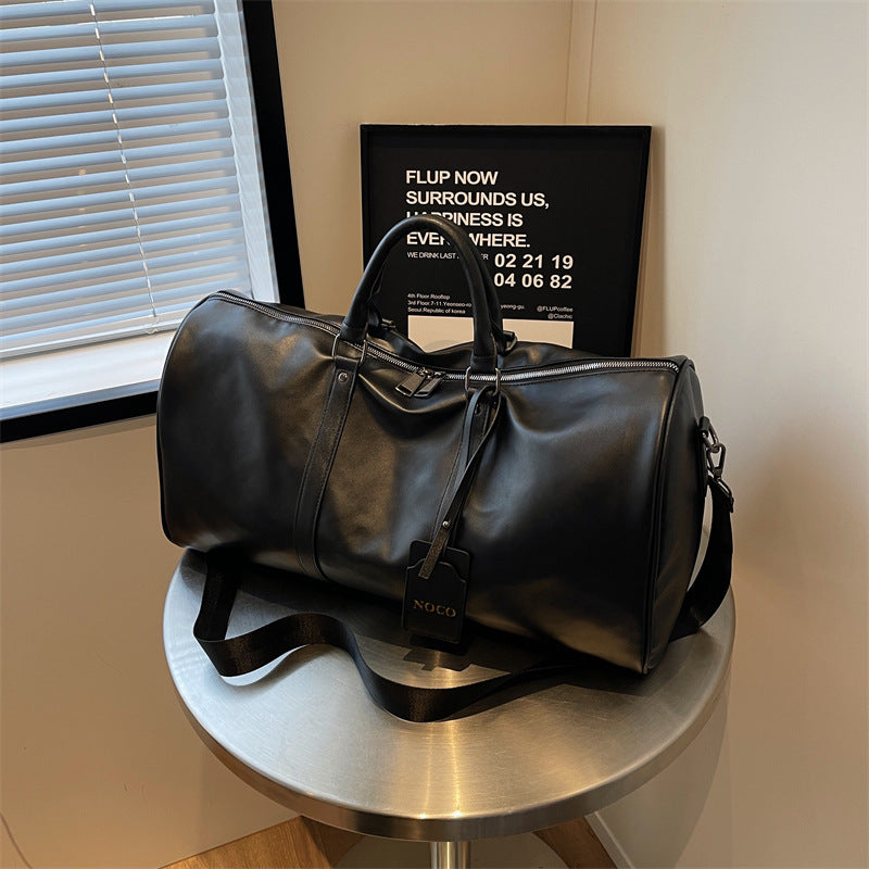 Premium Leather Weekender Duffel Bag