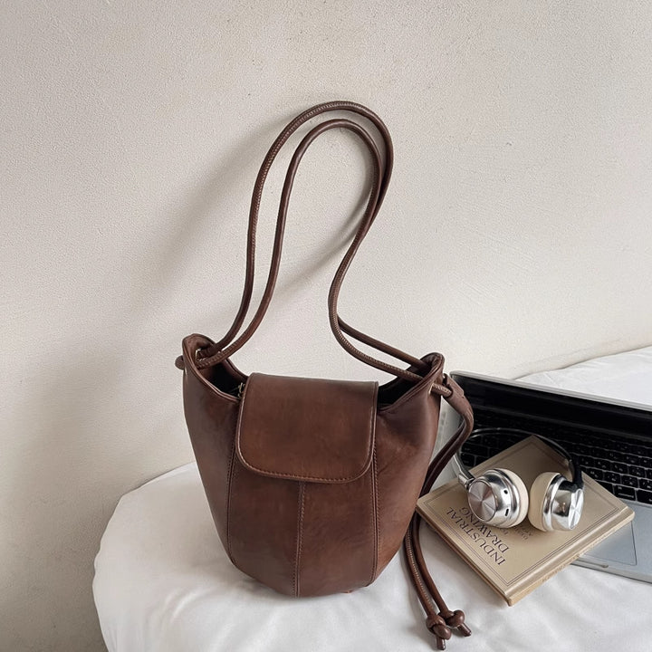 Casual Leather Bucket Bag Kalsten